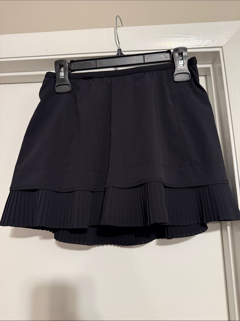IBKUL Black Mini Skirt with Pleated Hem